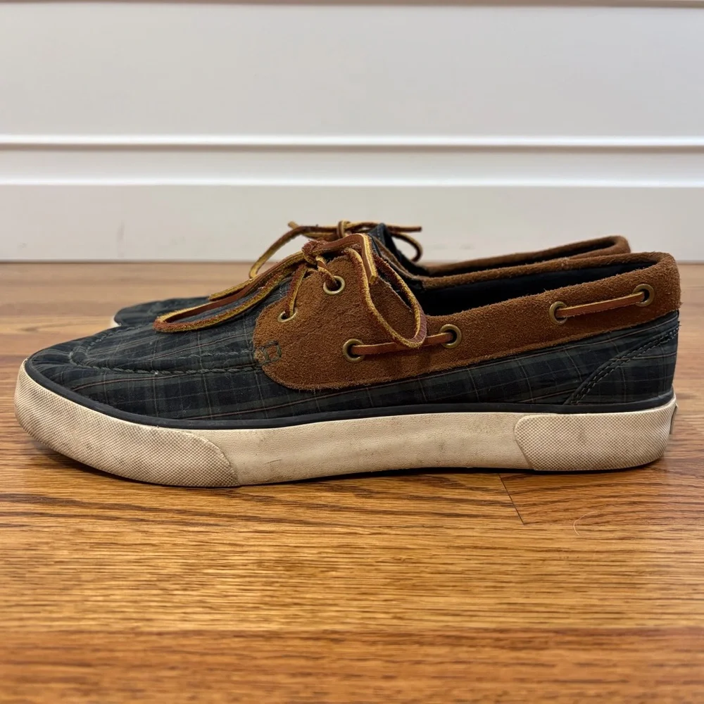 RL Polo Preppy Plaid Rylander Boat Shoes (9.5D)